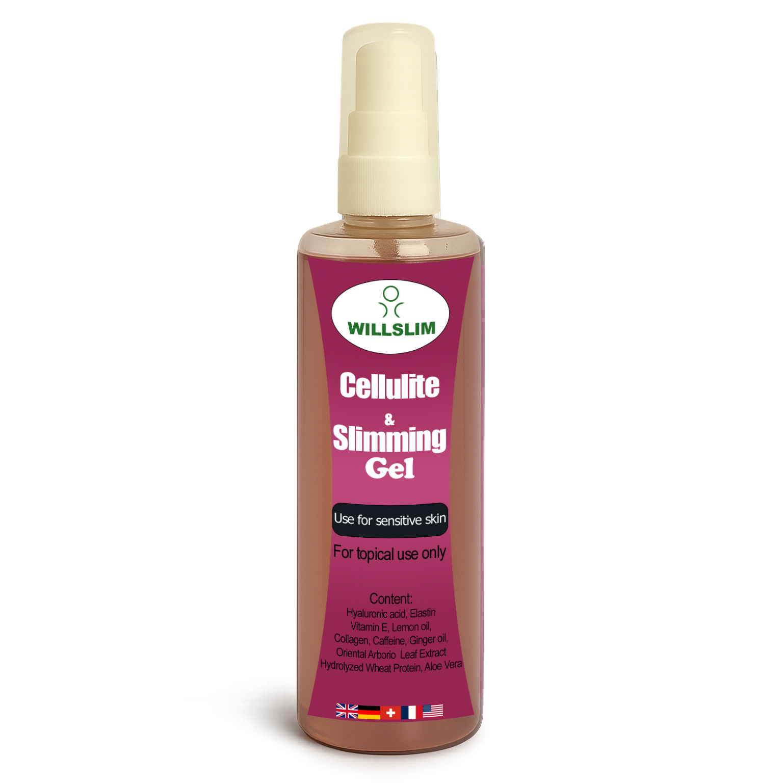 ژل لاغری و آنتی‌سلولیت WILLSLIM، سفت‌کننده پوست و کاهش‌دهنده سلولیت با ترکیبات گیاهی و ارگانیک